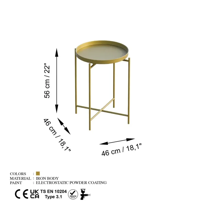 Adelaide Sidobord Guld