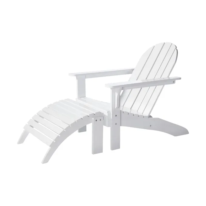 Adirondack Fotpall Vit/Trä