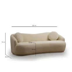Ancona 3-sits Soffa Creme