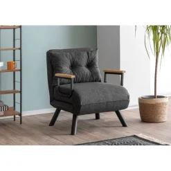 Apia Enkel Mörk (26 x 120 x 60 cm) Grå 1-sits bäddsoffa