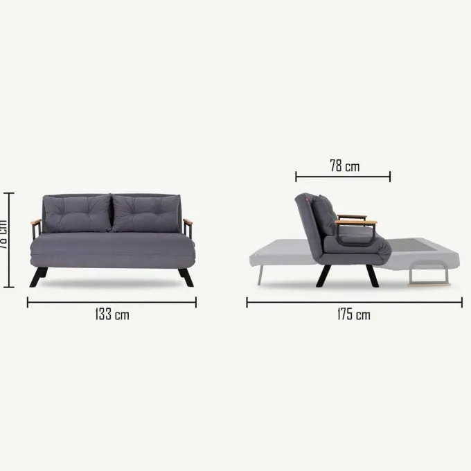Apia 2-sits Bäddsoffa Ljusbrun