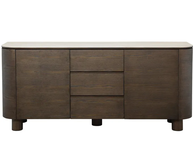 Aria Sideboard Brun/Keramisk Travertin