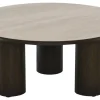 Aria Soffbord 90 cm Rund Brun / Keramisk Travertin