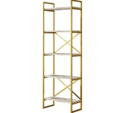 Asmara Bokhylla Marmor / Guld