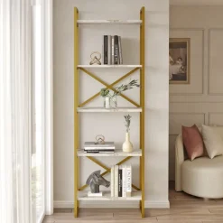 Asmara Bokhylla Marmor / Guld