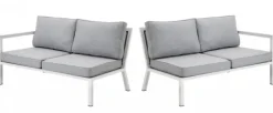 Belfort 2-Sits Soffa H/V Vit/Grå