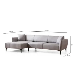 Belissimo Divansoffa Vänster Grå