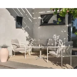 Bendt Utefåtölj Pearl White/Teddy Beige