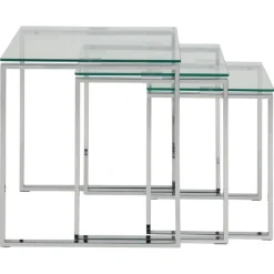 Benz Satsbord 55x50x50 cm Krom/Glas