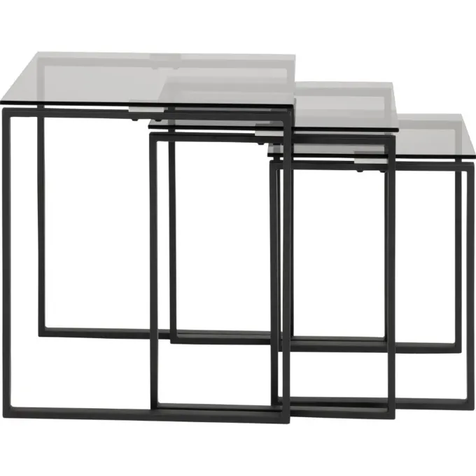 Benz Satsbord 55x50x50 cm Svart/Glas