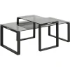 Benz Satsbord 45x115x69 cm Svart/Glas