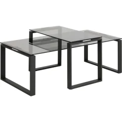 Benz Satsbord 45x115x69 cm Svart/Glas