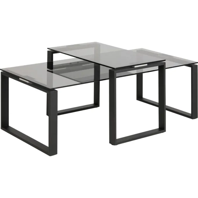 Benz Satsbord 45x115x69 cm Svart/Glas