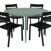 Bigby Matgrupp Rund 130 cm ink 6st Delia stolar Dusty Green / Svart