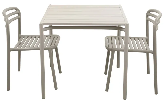 Bliss Matgrupp - Bord 80x80 cm + 2 st Stolar Sand