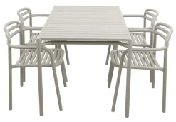 Bliss Matgrupp - Bord 130x80 cm + 4 st Karmstolar Sand