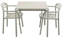 Bliss Matgrupp - Bord 80x80 cm + 2 st Karmstolar Sand
