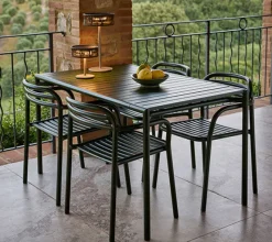 Bliss Matgrupp - Bord 80x80 cm + 2 st Karmstolar Dark Green
