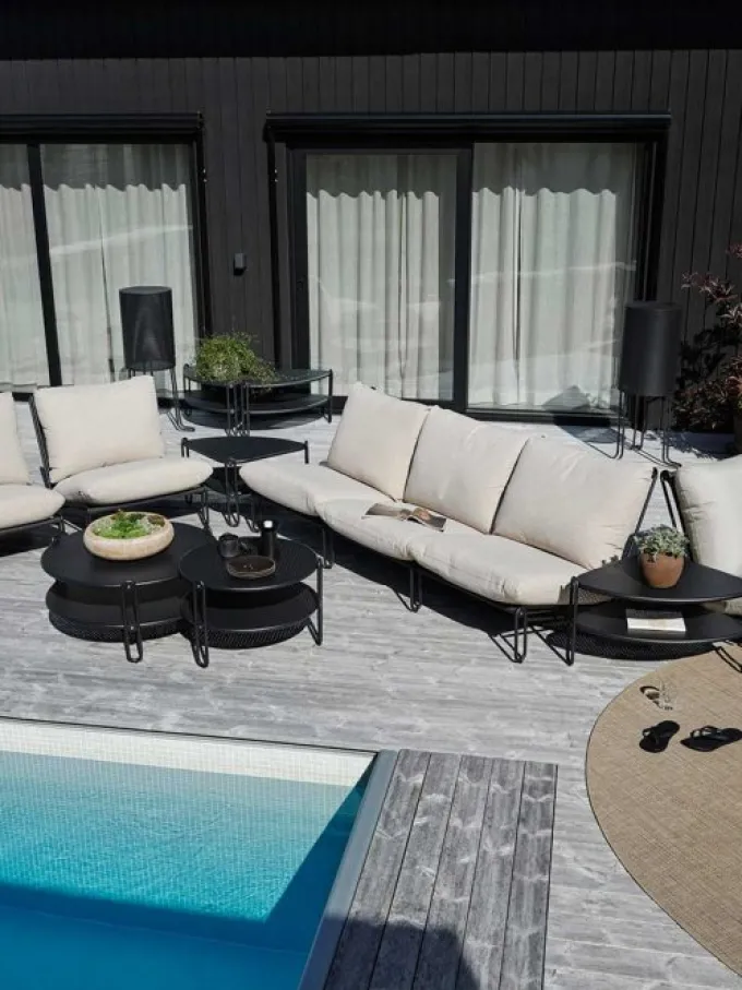 Blixt Sittdel Svart/Rosa
