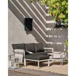 Blixt Utesoffbord 65x42 cm Light Grey