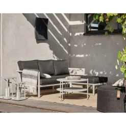 Blixt Utesoffbord 65x42 cm Light Grey