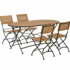 Brewer Matgrupp 160 cm Teak/Svart