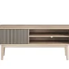 Broholm TV-bänk Lameller 124x55 cm Vitoljad Ek