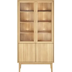 Broholm Vitrinskåp Glassidor & Trädörrar 100x197 cm Oljad Ek