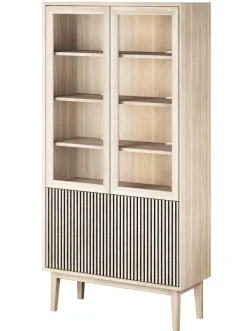 Broholm Vitrinskåp Lameller 100x197 cm Vitoljad Ek