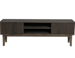 Broholm XL TV-bänk Lameller 160x55 cm Rökoljad Ek