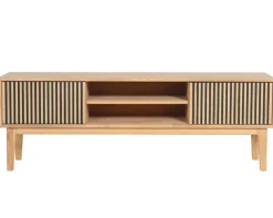 Broholm XL TV-bänk Lameller 160x55 cm Oljad Ek