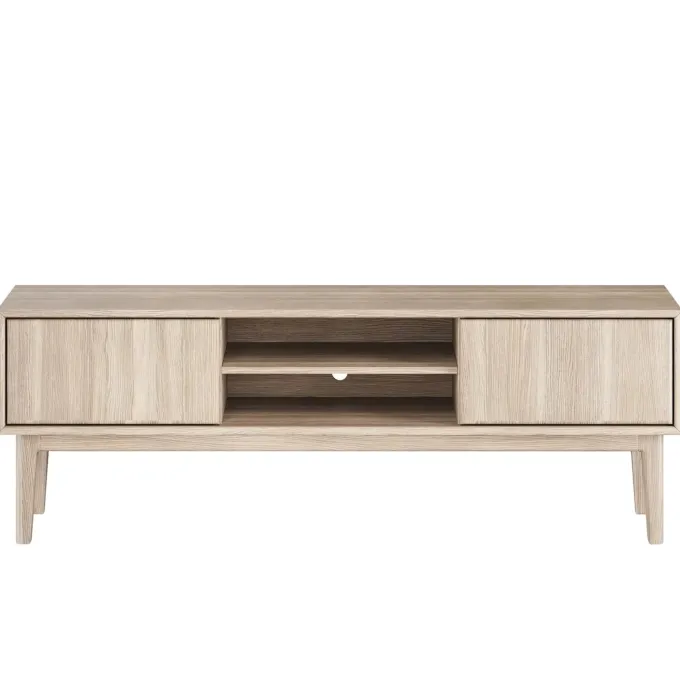 Broholm XL TV-bänk 160x55 cm Vitoljad Ek