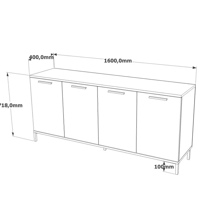 Casablanca Sideboard Atlantisk furu / Antracit