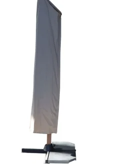 Caserta Frihängande Parasoll Beige/Wood 3x3m LED