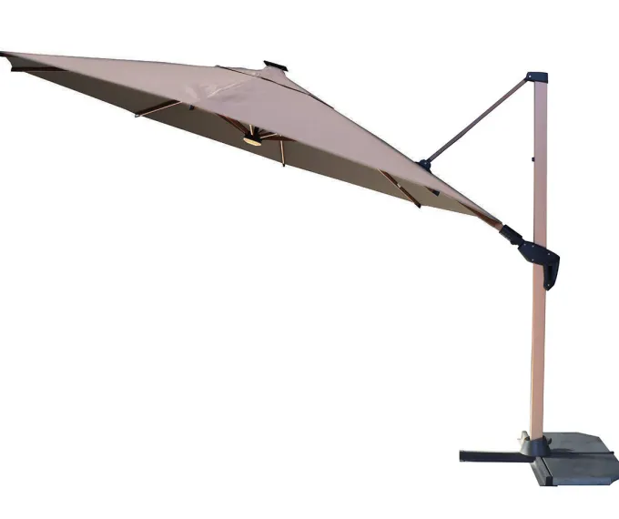 Caserta Frihängande Parasoll Beige/Wood 3,5m