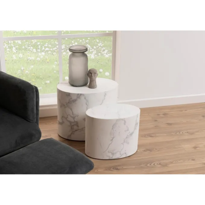 Cenon Satsbord 40x33x48 cm Carrara-marmor