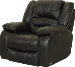 Cinema Biofåtölj Manuell Recliner / Snurr / Gung Svart Läder
