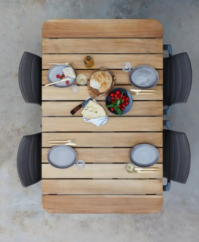 Core Bord 160x90cm Teak / Lava Grå