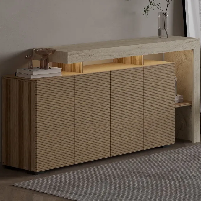 Cork Sideboard Travertin, varm ek