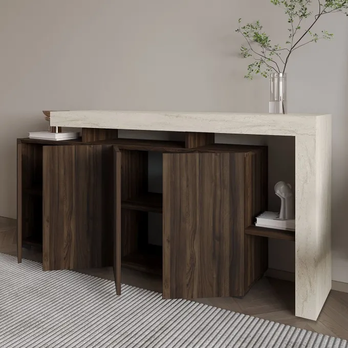 Cork Sideboard Travertin, valnöt
