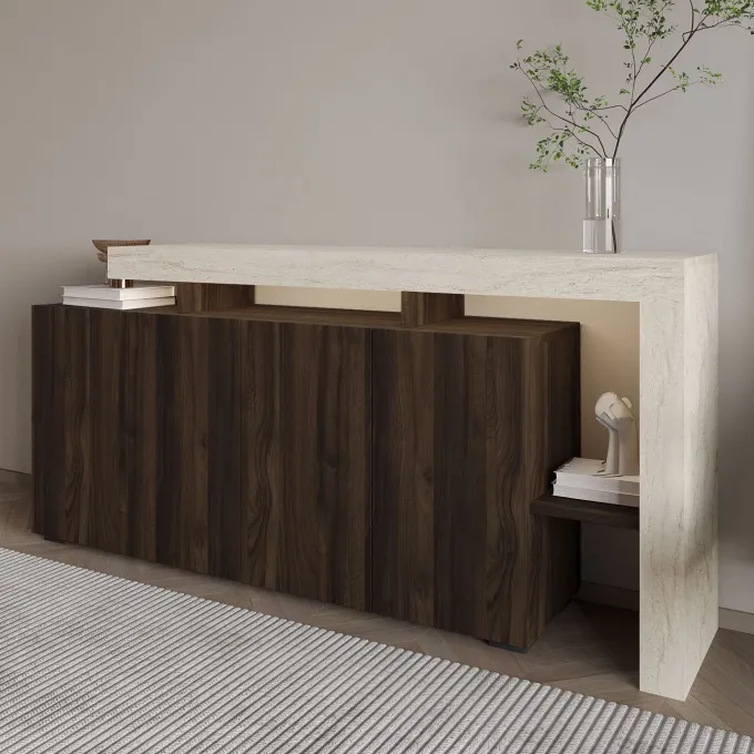 Cork Sideboard Travertin, valnöt