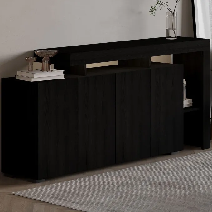 Cork Sideboard Wood Black