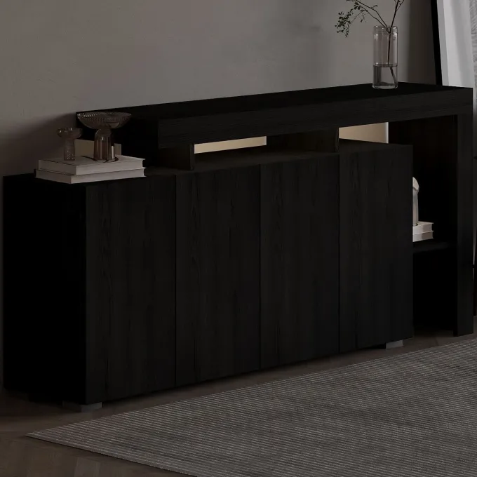 Cork Sideboard Wood Black