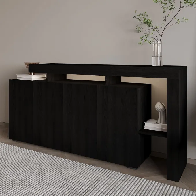 Cork Sideboard Wood Black