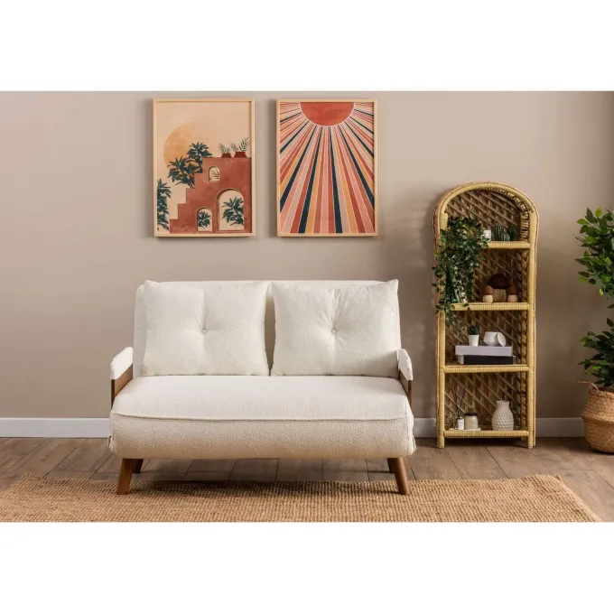 Cosmo Two (78 x 120 x 82 cm) 2-sits bäddsoffa Vit
