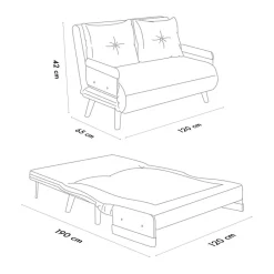 Cosmo Two (78 x 120 x 82 cm) 2-sits bäddsoffa Vit