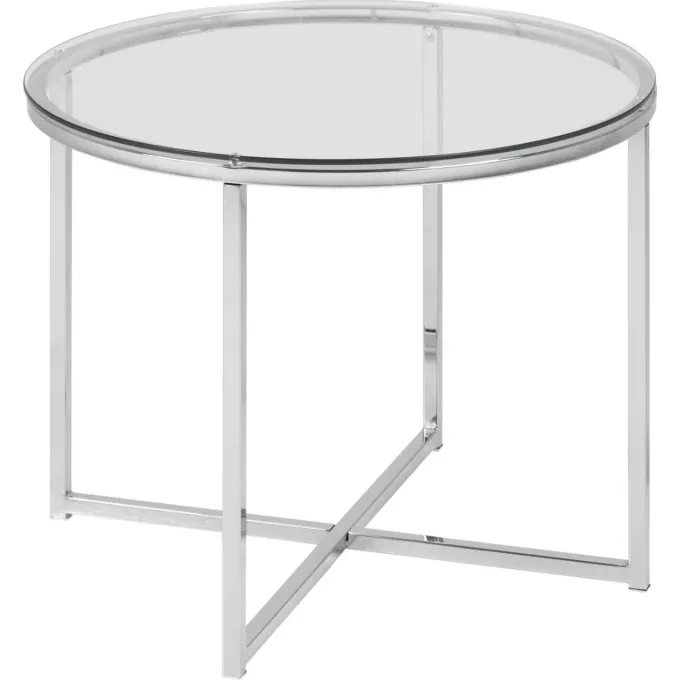 Cross Sidobord Rund 55 cm Krom