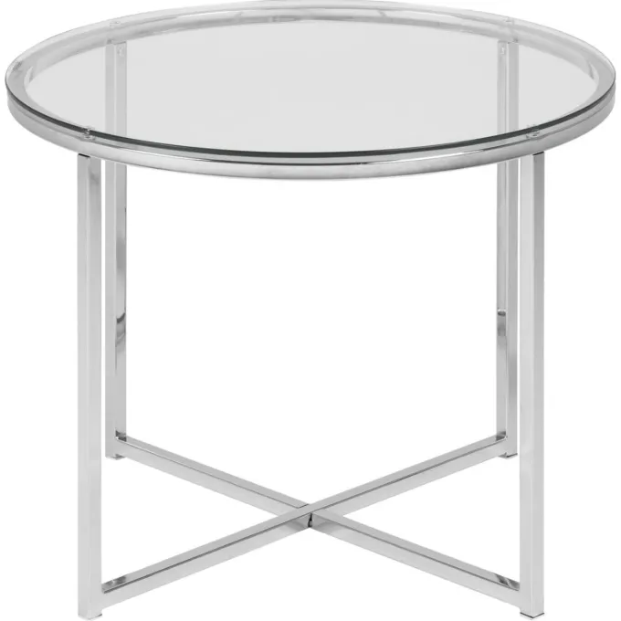 Cross Sidobord Rund 55 cm Krom