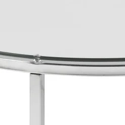 Cross Sidobord Rund 55 cm Krom
