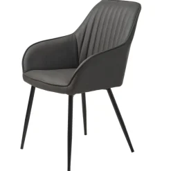 Cubo Stol Randig Mörkgrå PU